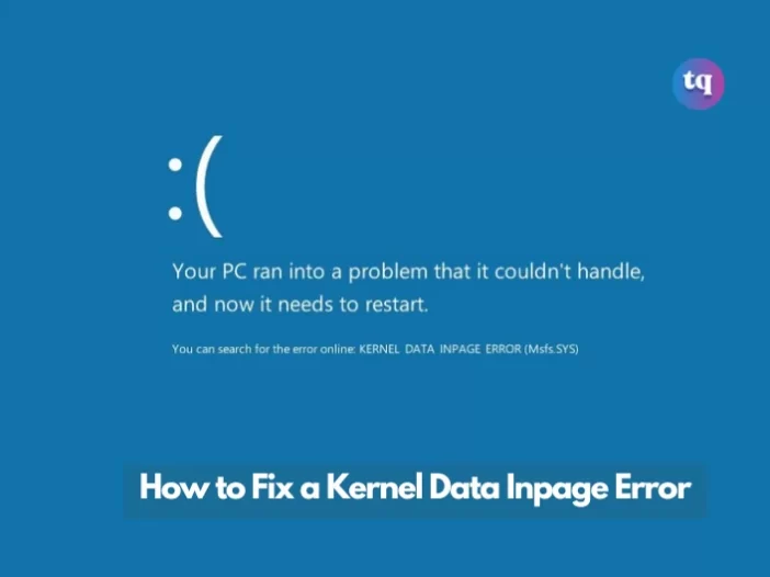 kernel data inpage error