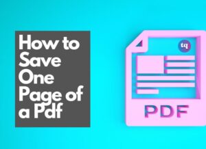 how to save one page of a pdf