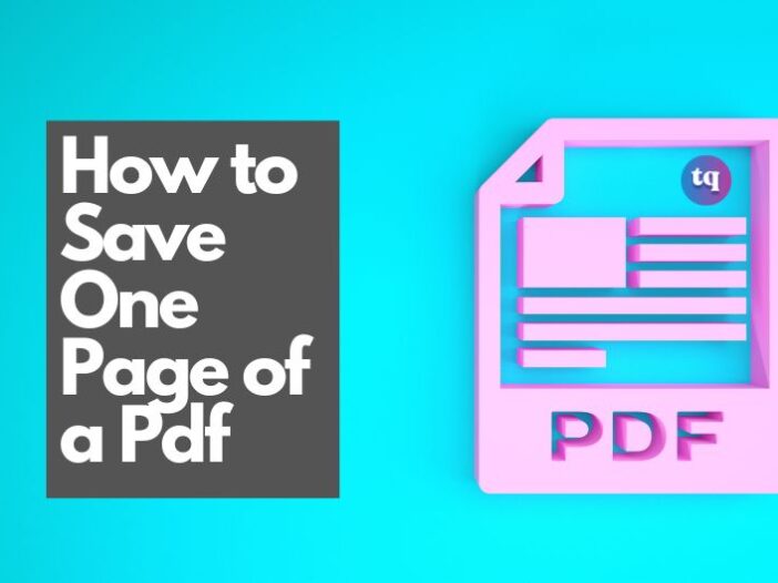 how to save one page of a pdf