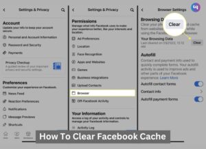 how to clear facebook cache