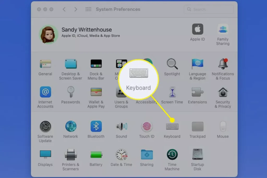 Keyboard in the macOS System Preferences