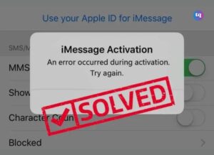 imessage activation error