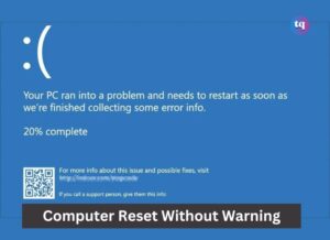 computer reset without warning